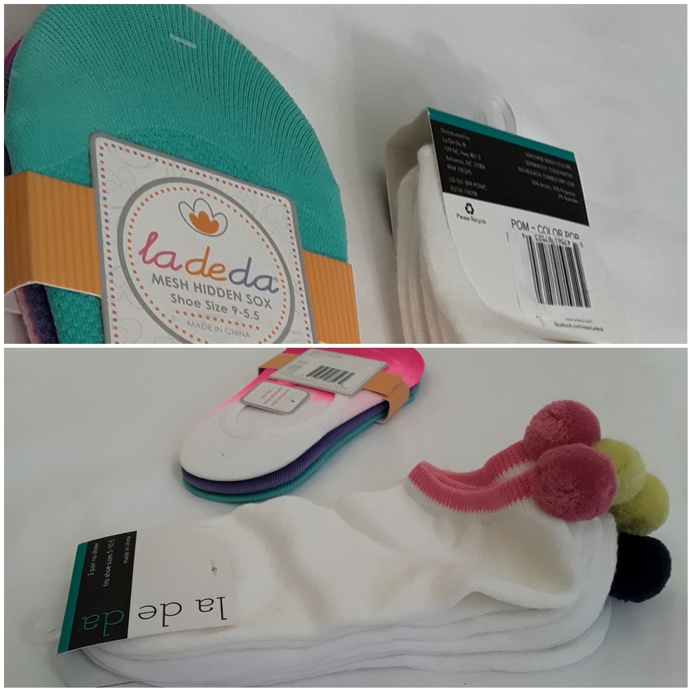 Pompom Socks and Mesh hidden socks